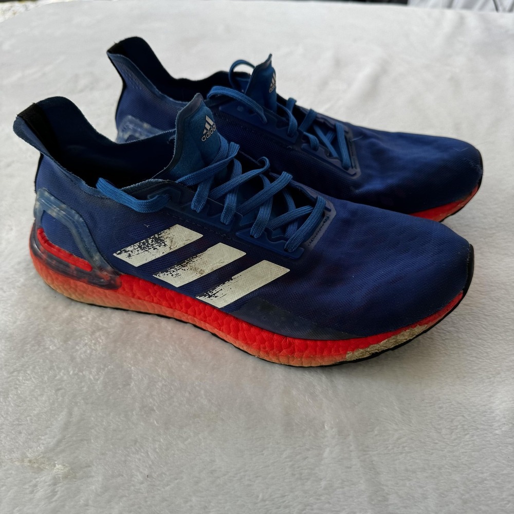 Adidas Ultraboost PB Shoes Mens Size 8.5 Blue Red Running Sneakers‎ Lightweight